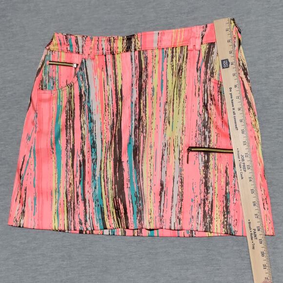 Jamie Sadock Golf Skirt Skort Womens Size 12 Striped Colorful Activewear Stretch - Picture 11 of 13